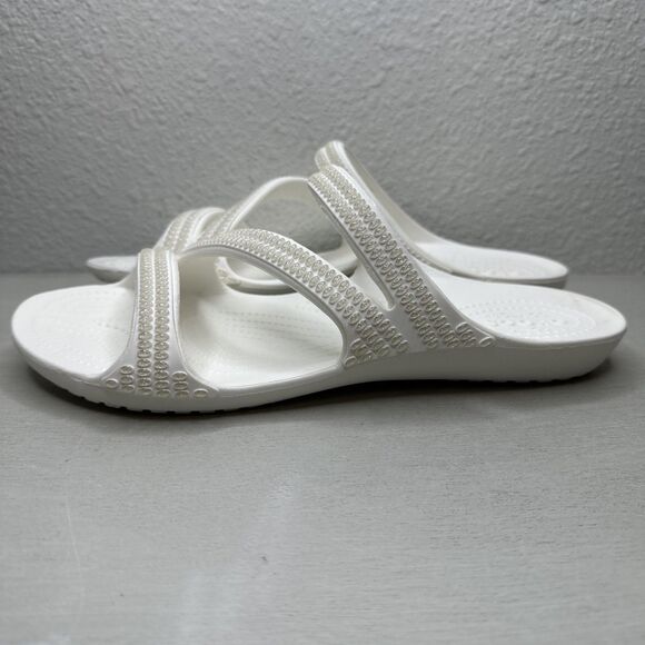 CROCS White Kadee II Jewels Embellishment Slip-On Z-Strap Sandals - Picture 2 of 7